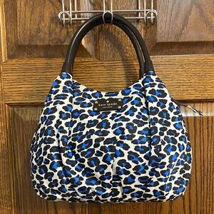 Kate Spade Black and Blue Patterned Shoulder Bag